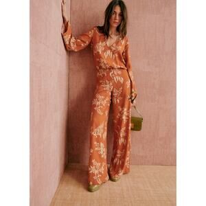 Sézane Pernelle Jumpsuit in Burnt Orange Floral